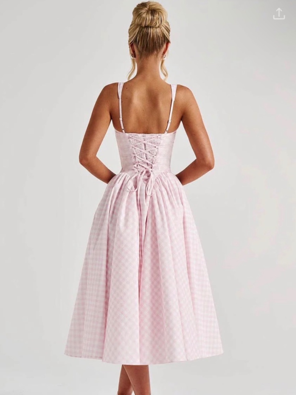 Babyboo Sherrie Midi Dress - Blush Gingham S - Picture 4 of 5
